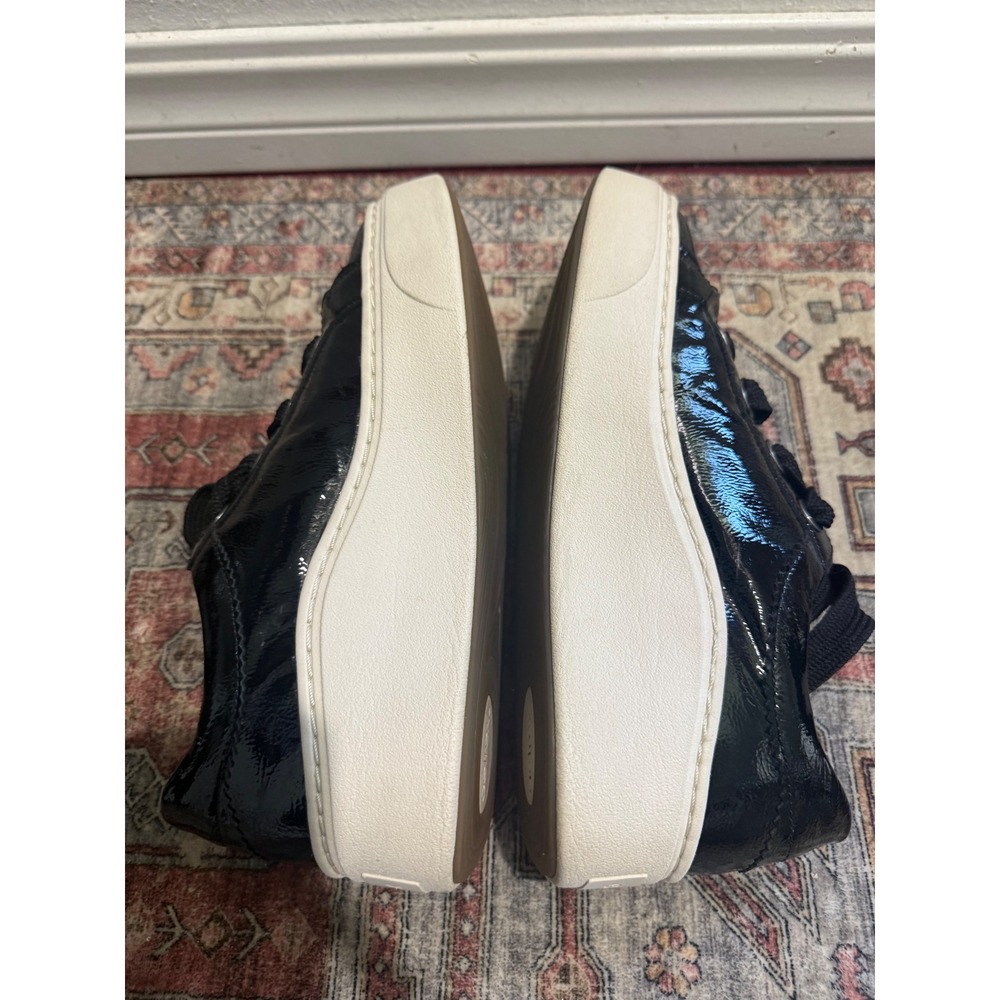 Aetrex Black Patent Leather Platform Sneakers Side Zip Orthotic comfort 9.5 - Picture 5 of 6